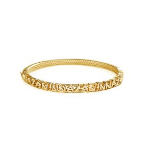 NP Dance Bangle With Tiny Gold Dancing Letters And Diamond